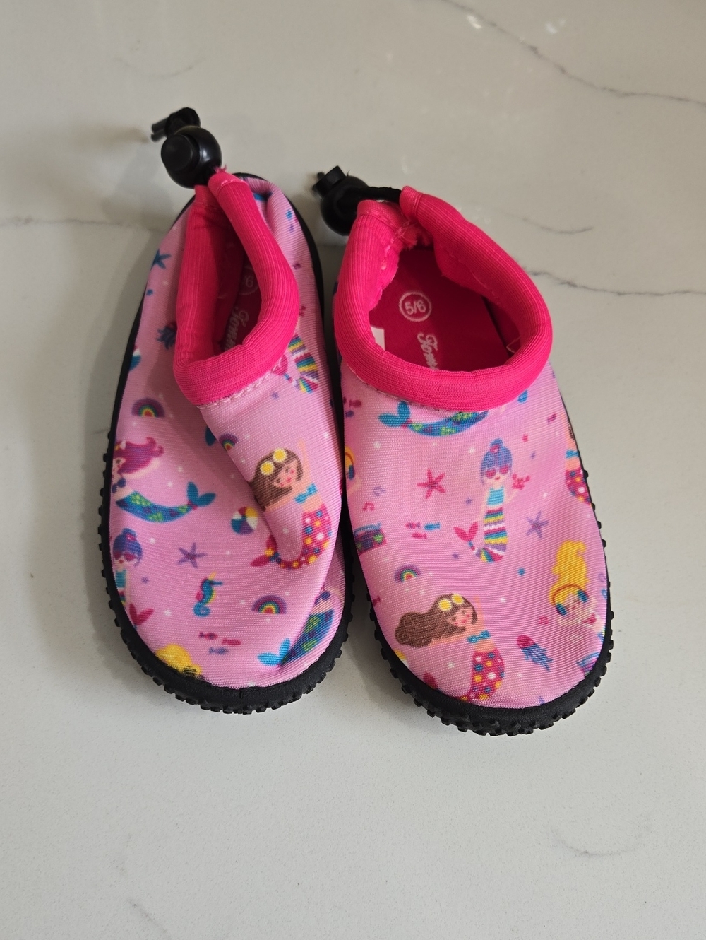 Tommy Bahama Pink Mermaid Print Kids Slip-On Water Shoe